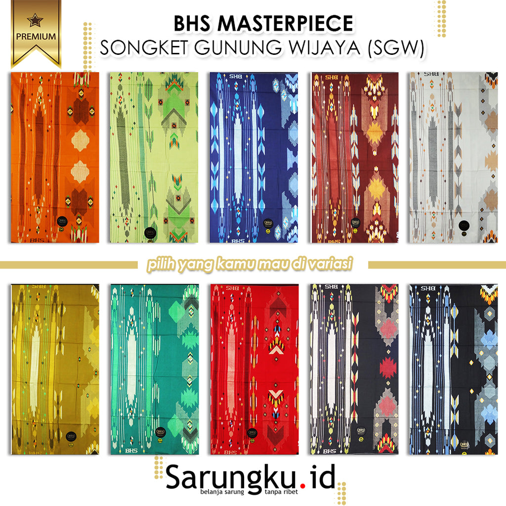 SARUNG BHS MASTERPIECE SONGKET GUNUNG WIJAYA (SGW) ECER/GROSIR 10-PCS