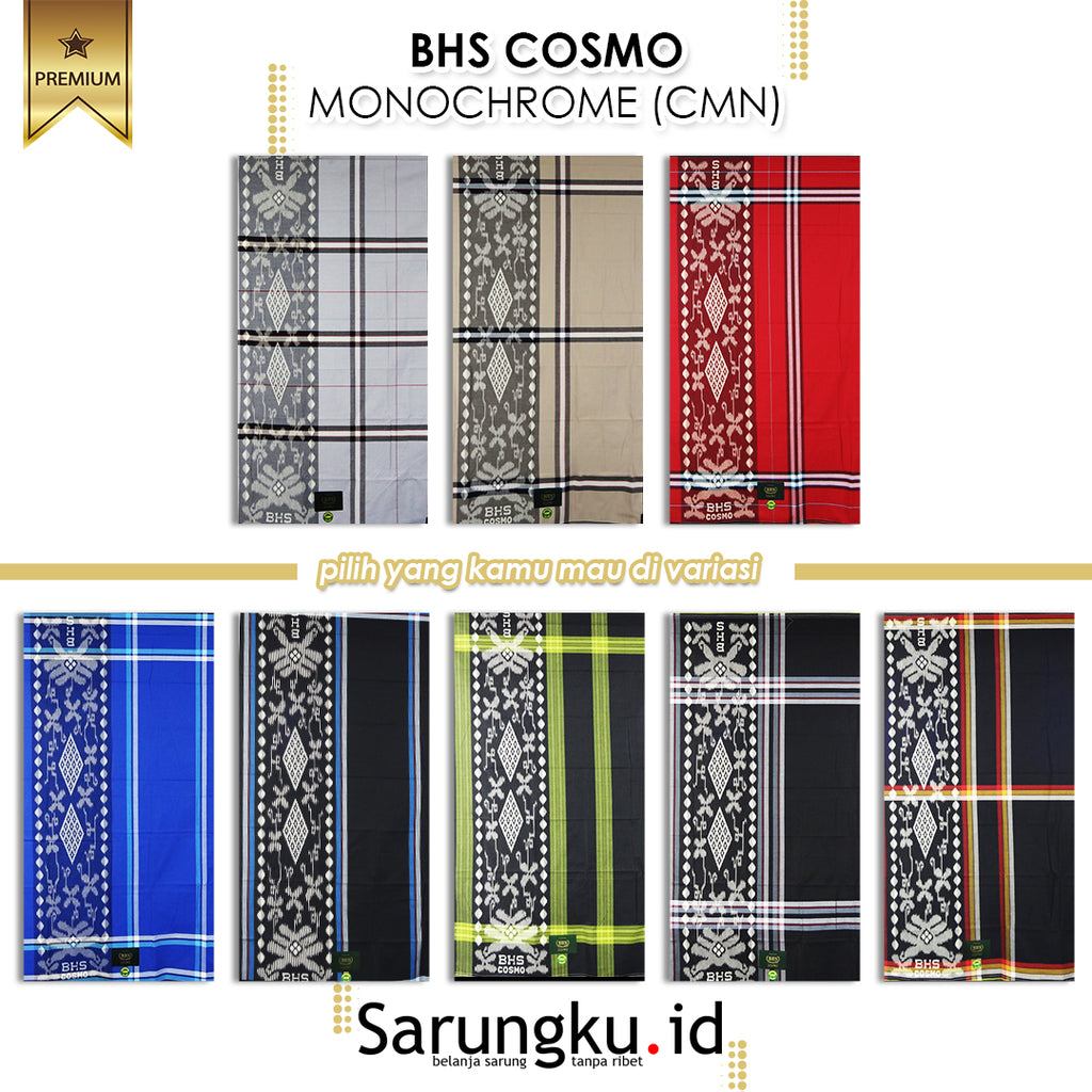 SARUNG BHS COSMO MONOCROME (CMN) ECER / GROSIR 10-PCS