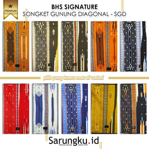SARUNG BHS SIGNATURE SONGKET GUNUNG DIAGONAL (SGD) ECER/GROSIR 10-PCS