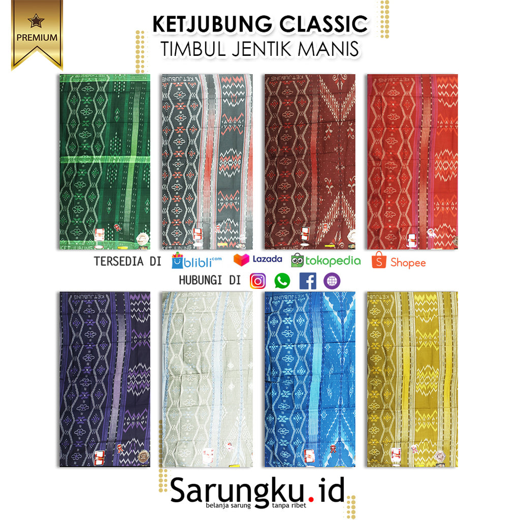 SARUNG KETJUBUNG CLASSIC TIMBUL JENTIK MANIS ECER/GROSIR 10-PCS