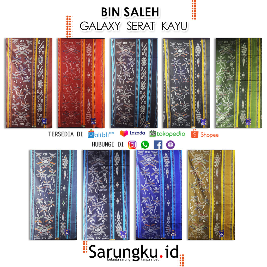 SARUNG BIN SALEH GALAXY EXCLUSIVE SERAT KAYU ECER/GROSIR 10PCS