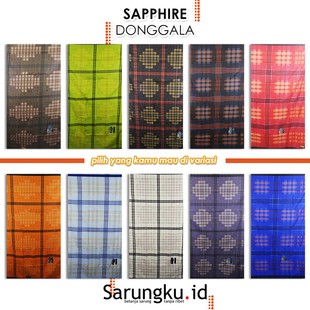 SARUNG SAPPHIRE DONGGALA (DGL)  ECER/GROSIR 10-PCS