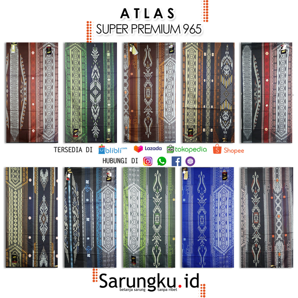 SARUNG ATLAS SUPER PREMIUM 965 ECER / GROSIR 10PCS