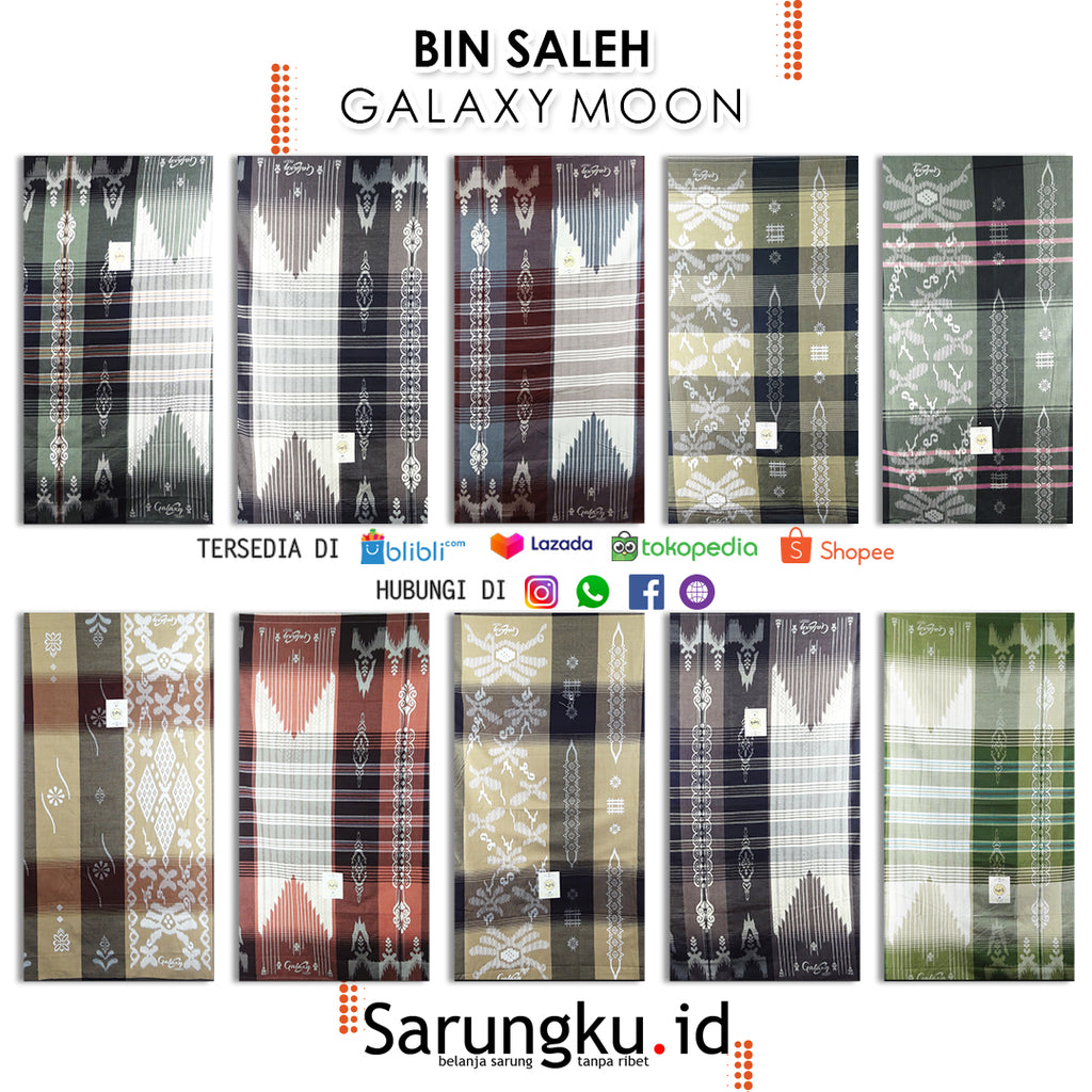 SARUNG BIN SALEH GALAXY MOON ECER/GROSIR 10PCS