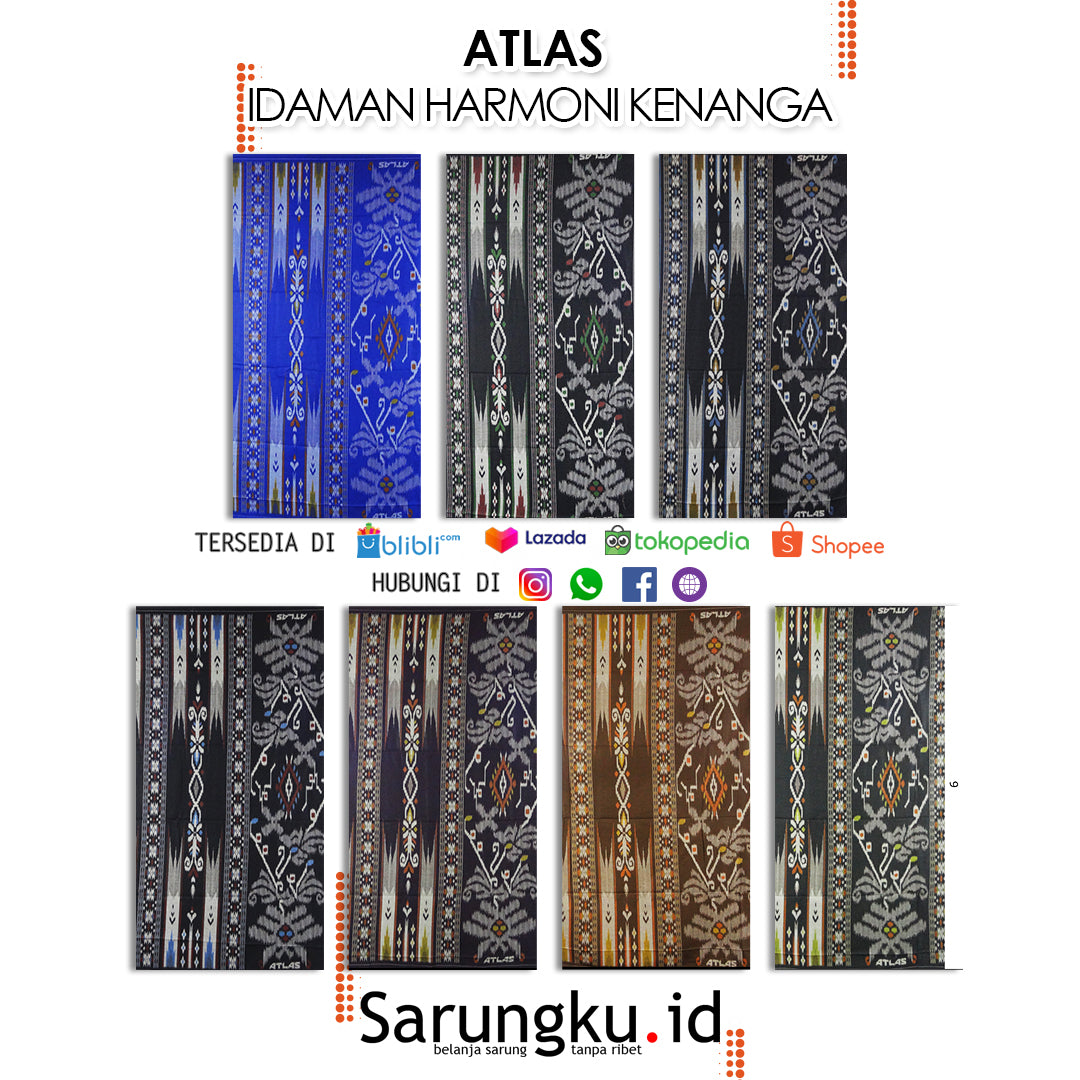 SARUNG ATLAS IDAMAN HARMONI KENANGA ECER/GROSIR 10PCS