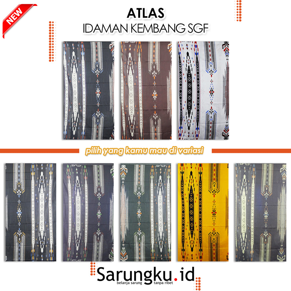 SARUNG ATLAS IDAMAN KEMBANG SGF ECER/ GROSIR 10PCS