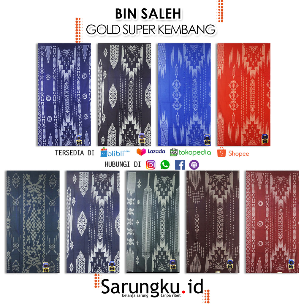 SARUNG BIN SALEH IDOLA MOTIF KEMBANG ECER/ GROSIR 10PCS