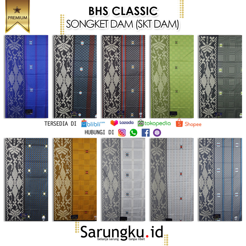 SARUNG BHS CLASSIC SONGKET DAM (SKT DAM) ECER/GROSIR 10-PCS