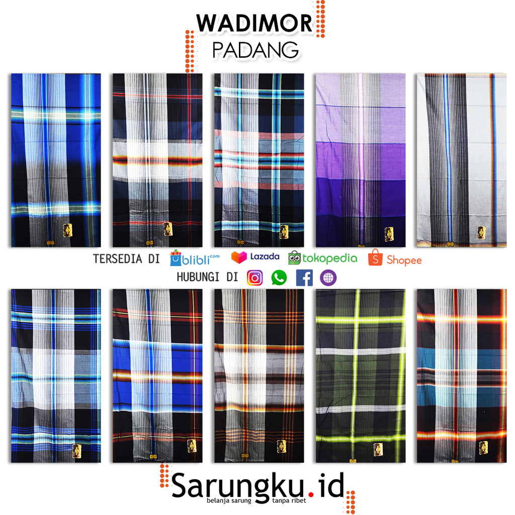 SARUNG WADIMOR  MOTIF PADANG  ECER/GROSIR 10-PCS