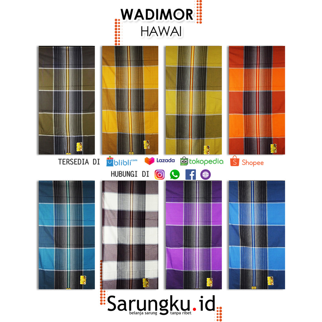 SARUNG WADIMOR MOTIF HAWAI  ECER/GROSIR 10-PCS