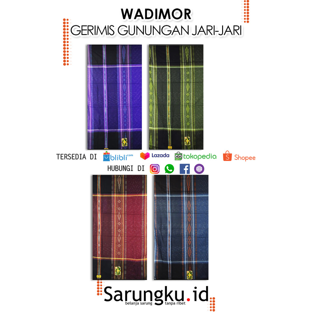 SARUNG WADIMOR HUJAN GERIMIS GUNUNGAN JARI JARI  ECER/GROSIR 10-PCS