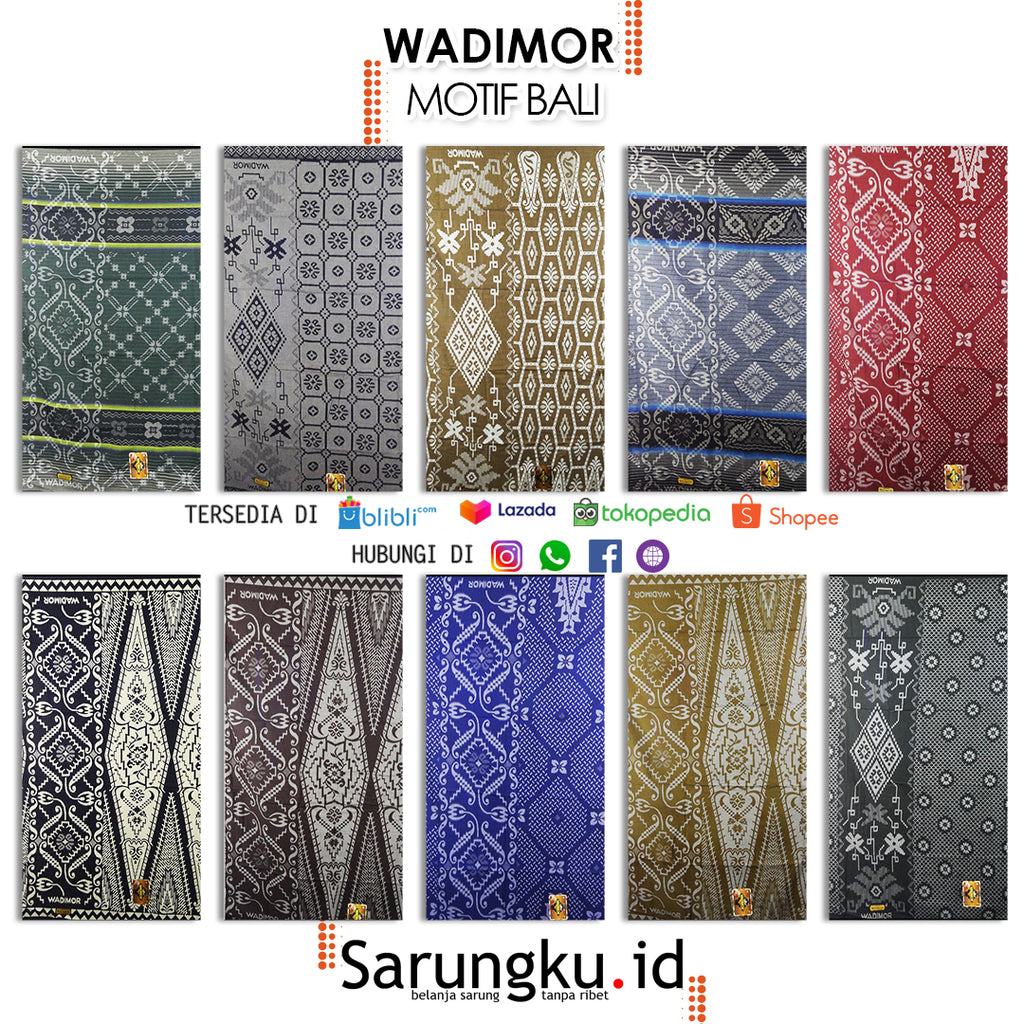 SARUNG WADIMOR MOTIF BALI  ECER/GROSIR 10-PCS