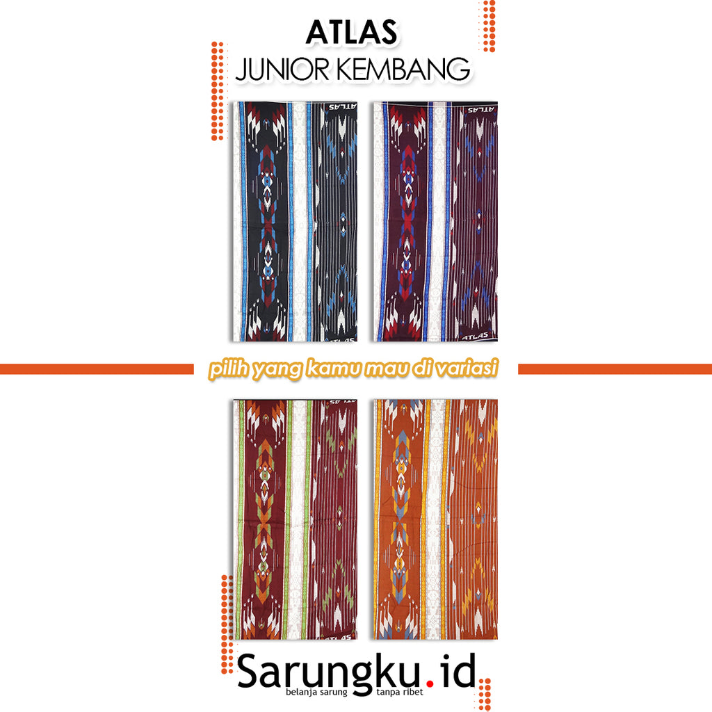 SARUNG ATLAS JUNIOR KEMBANG  ECER/GROSIR 10-PCS