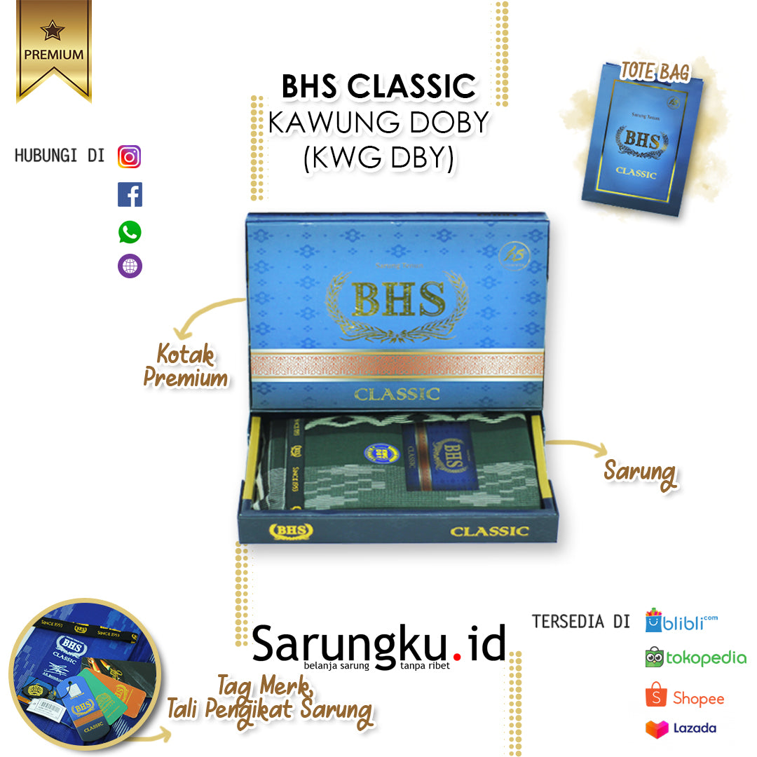 SARUNG BHS CLASSIC KAWUNG DOBY (KWG DBY) ECER/GROSIR 10-PCS