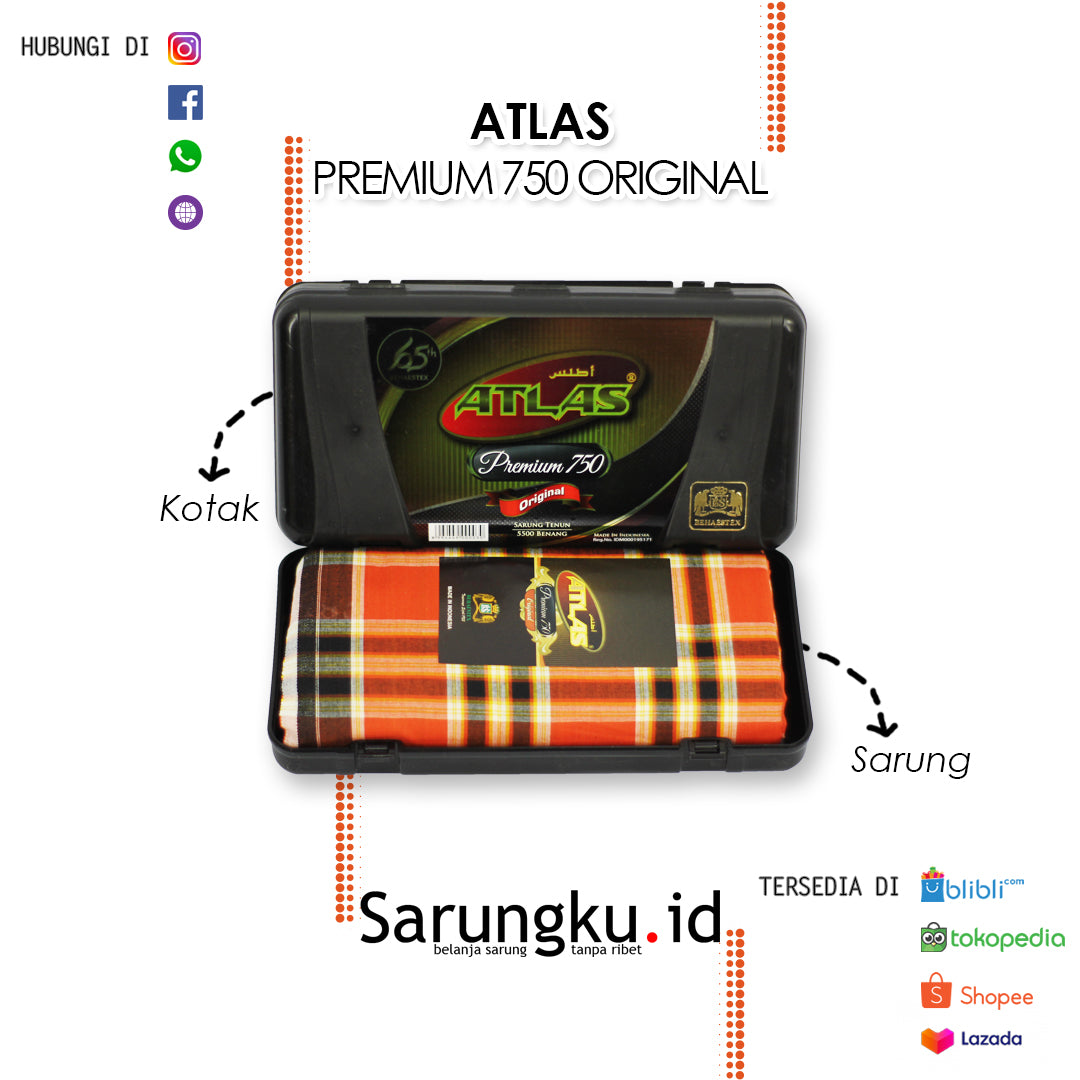 SARUNG ATLAS PREMIUM 750 ORIGINAL ECER/GROSIR-10PCS