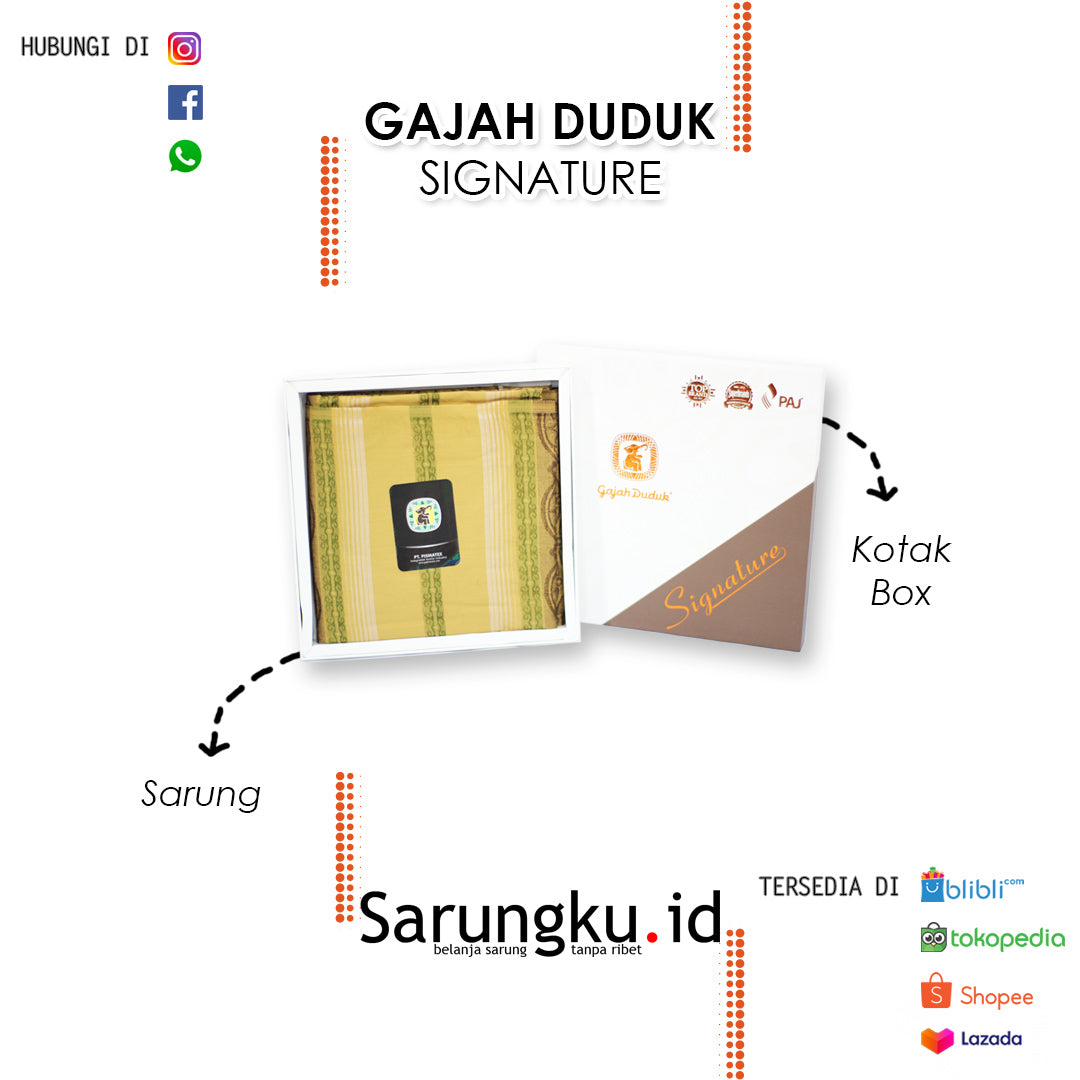 SARUNG GAJAH DUDUK SIGNATURE  ECER/GROSIR 10-PCS
