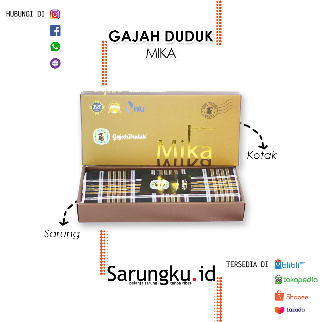 SARUNG GAJAH DUDUK MIKA KREASI INDONESIA  ECER/GROSIR 10-PCS