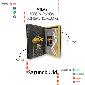 SARUNG ATLAS SPECIAL RAYON SONGKET KEMBANG ECER/GROSIR-10PCS