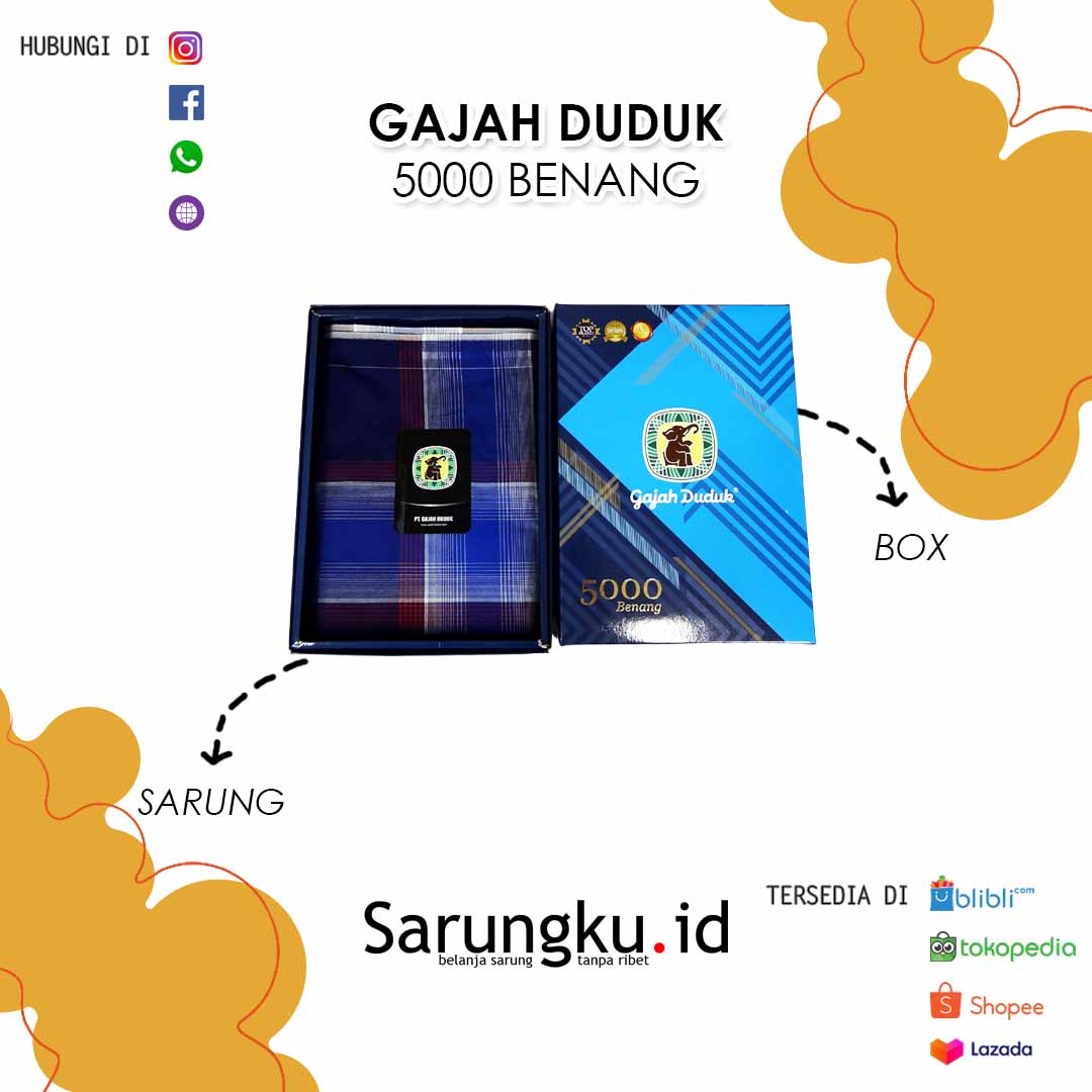 SARUNG GAJAH DUDUK 5000 BENANG ECER / GROSIR 10- PCS