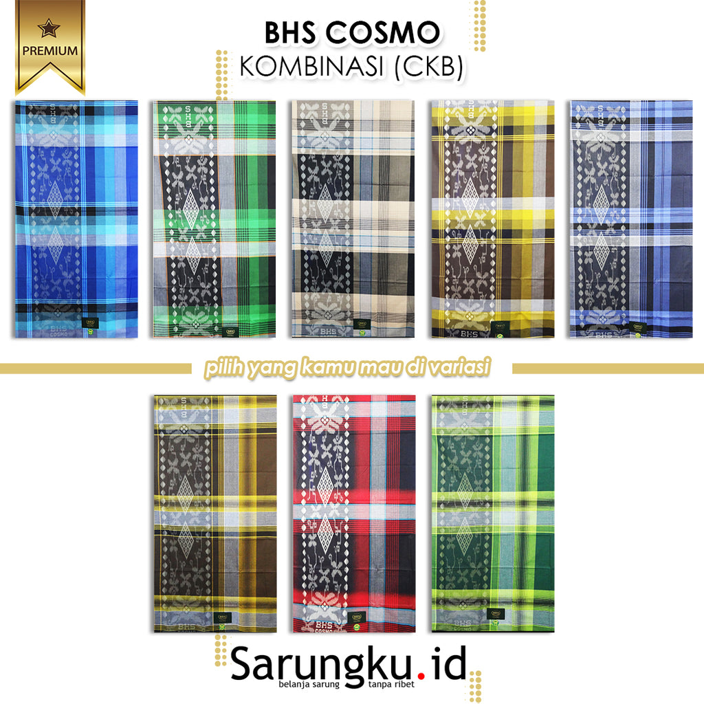 SARUNG BHS COSMO CORAK KOMBINASI (CKB) ECER /GROSIR 10-PCS