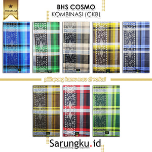 SARUNG BHS COSMO CORAK KOMBINASI (CKB) ECER /GROSIR 10-PCS